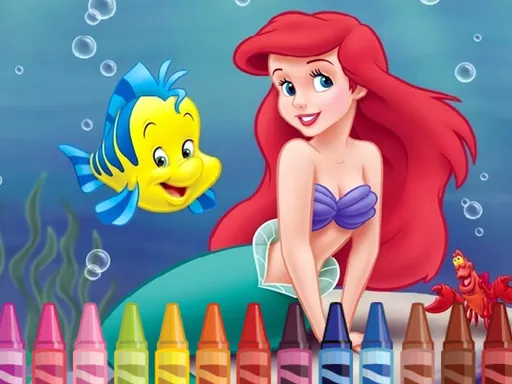 4GameGround - Little Mermaid Coloring - game thumbnail image