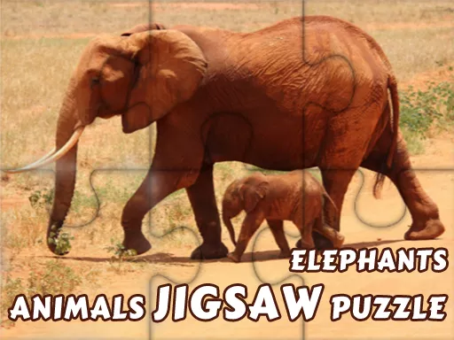 Animals Jigsaw Puzzle Elephants - game thumbnail image