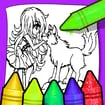 Anime Wolf Girl Coloring Pages game thumbnail image