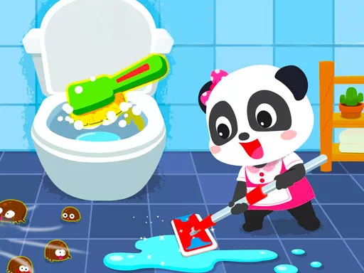 Baby Panda House Cleaning - game thumbnail image