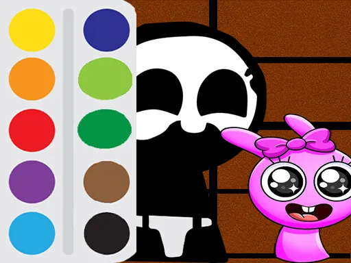 Baby Sprunki incredibox Coloring game thumbnail image