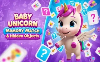 Baby Unicorn Memory Match & Hidden Objects - game thumbnail image