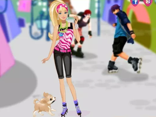 Barbie on roller skates - game thumbnail image
