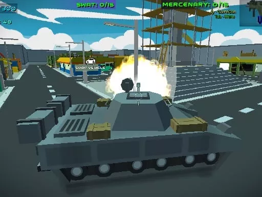 Blocky wars vehicle shooting multiplayer - game thumbnail image