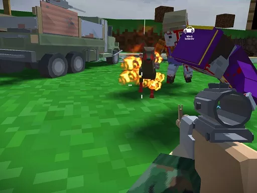 Blocky Zombie And Vehicle Shooting - game thumbnail image