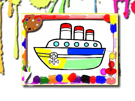 Boats Coloring Book - game thumbnail image