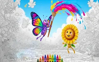 Butterflies and Flowers Coloring Book for Kids - game thumbnail image