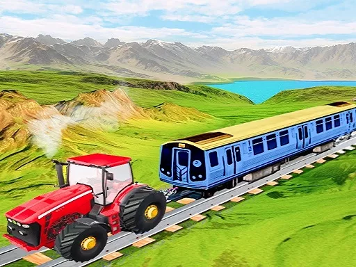 Chain tractor train towing game - game thumbnail image