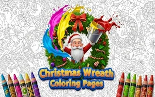 Christmas Wreath Coloring Pages - game thumbnail image