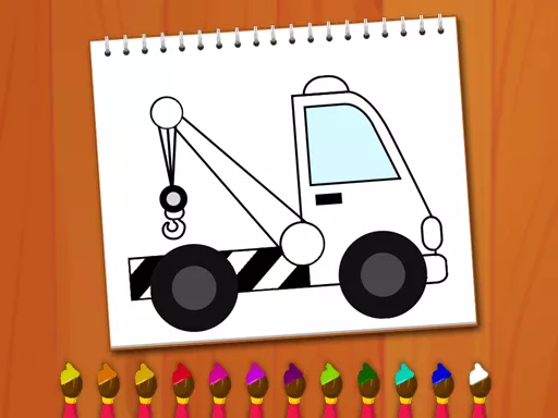 Coloring Book Excavator Trucks - game thumbnail image