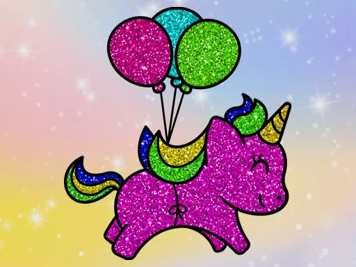 Coloring Book Glittered Unicorns - game thumbnail image