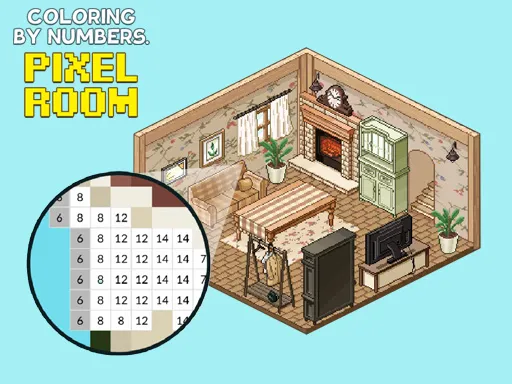Coloring by Numbers. Pixel Rooms - game thumbnail image