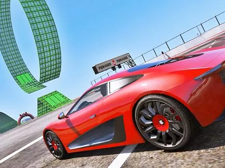 Crazy Car Stunts in Bionic World - game thumbnail image