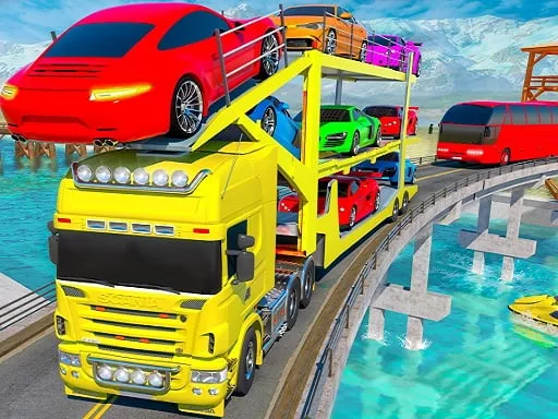 Crazy Mega Car Transport Truck Game - game thumbnail image