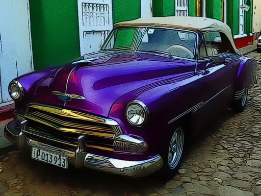 Cuban Vintage Cars Jigsaw - game thumbnail image