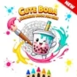 Cute Boba Coloring Book for Kids