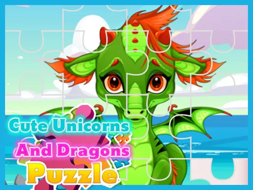 Cute Unicorns And Dragons Puzzle - game thumbnail image
