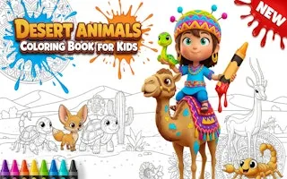 Desert Animals Coloring Book for Kids - game thumbnail image