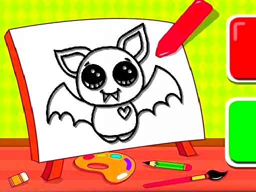 Easy Kids Coloring Bat - game thumbnail image