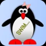 Esther the penguin. Learn to swim.