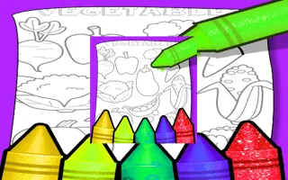 Fruits And Vegetables Coloring For Kids Printable - game thumbnail image