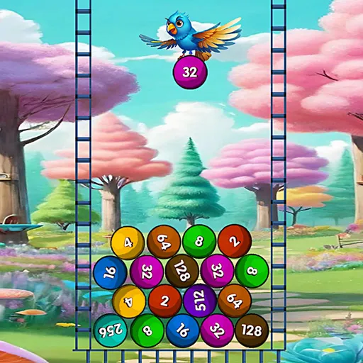 Funny Balls 2048 game thumbnail image