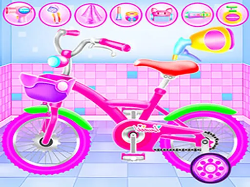 Girl Bike Fix Washing Salon - game thumbnail image