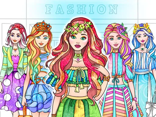 Girl Coloring Dress Up Games - game thumbnail image