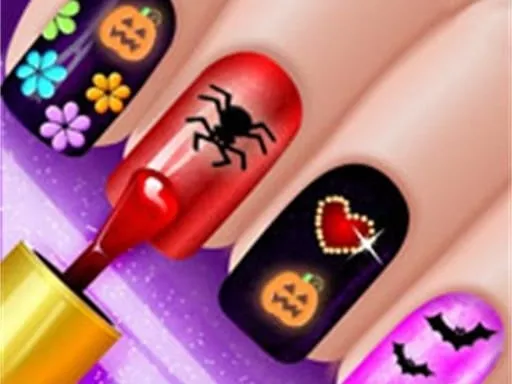 Glow Halloween Nails Game - game thumbnail image