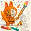 Halloween Labubu Coloring & Drawing Game game thumbnail image