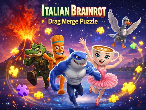 Italian Brainrot Drag Merge Puzzle - game thumbnail image