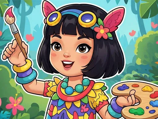 Jungle Girl: Coloring Pages game thumbnail image