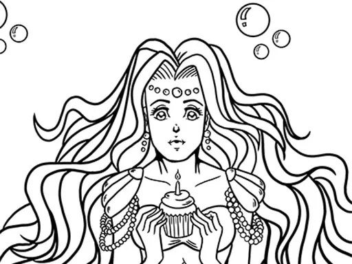 Kawaii Mermaids Coloring Book Game - game thumbnail image