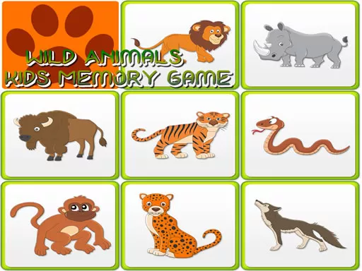 Kids Memory Wild Animals - game thumbnail image