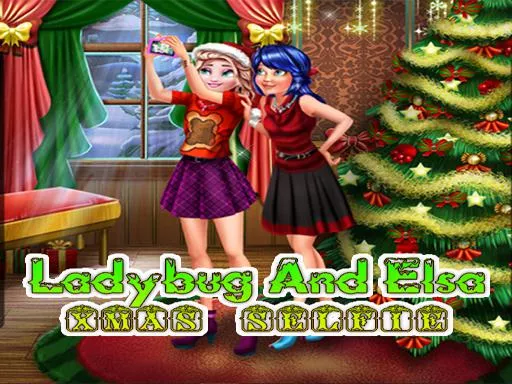 Ladybug And Elsa Xmas Selfie - game thumbnail image