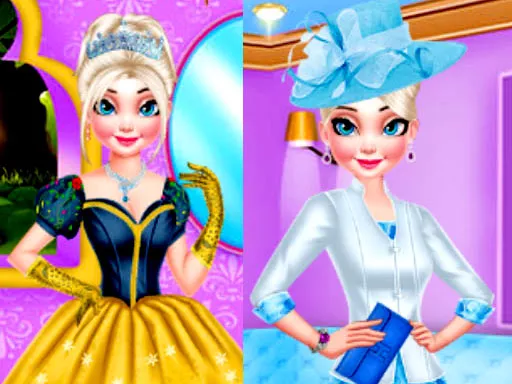MAKEOVER ROYAL QUEEN VS MODERN QUEEN DRESSUP - game thumbnail image