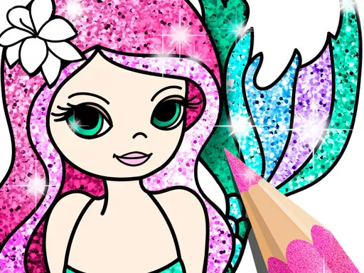 Mermaid Coloring Book Glitter - game thumbnail image