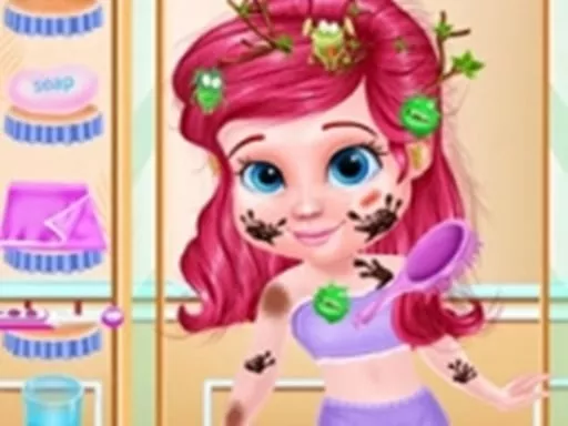 Messy Little Mermaid Makeover - Makeup &amp; Dressup - game thumbnail image