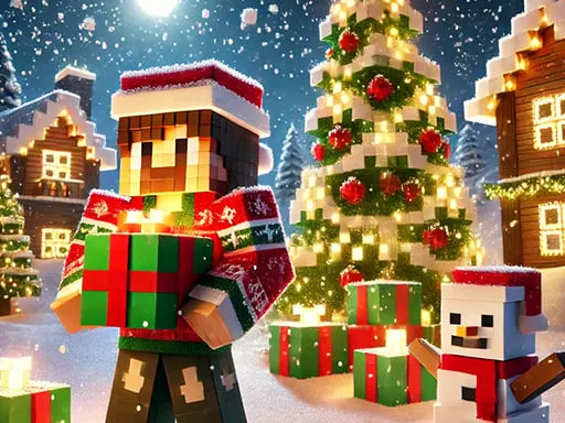 Minecraft Christmas Jigsaw: Festive Pixel Art Fun  - game thumbnail image