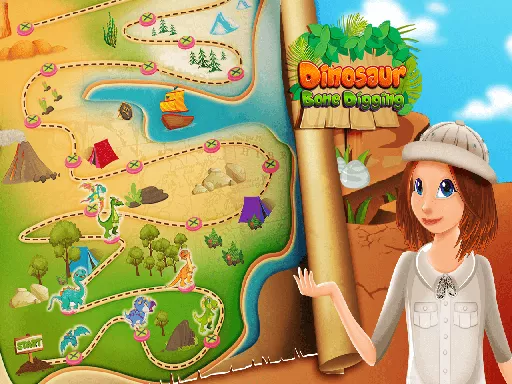 Nastya Dinosaur Bone Digging Games - game thumbnail image