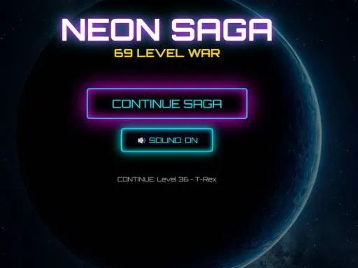 Neon Saga Tic Tac Toe: 69 Level War - game thumbnail image