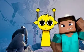Only Up at Minecraft & Sprunki - game thumbnail image