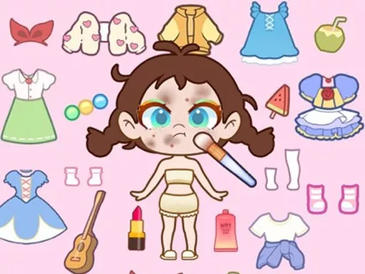 Paint Doll Dress Up - game thumbnail image