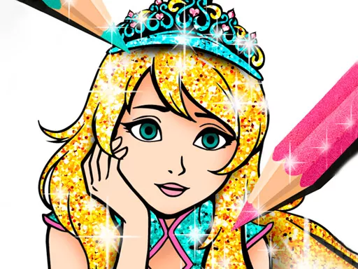 Princess Coloring Book Glitter - game thumbnail image