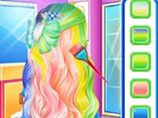 Princess Fashion Rainbow Hairstyle Design - game thumbnail image