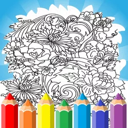 Printable Coloring Pages For Adults Flowers - game thumbnail image