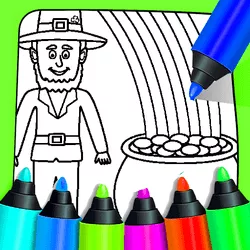Rainbow With Pot Of Gold Coloring Pages - game thumbnail image