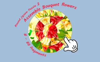 Round jigsaw Puzzle 2 - Assemble Bouquet flowers - game thumbnail image