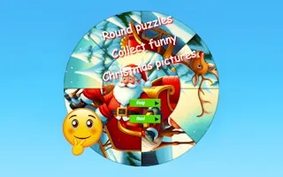 Round jigsaw Puzzle Collect funny Christmas pictures - game thumbnail image