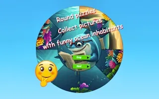 Round Jigsaw Puzzle Collect Pictures of Funny Ocean Inhabitants - game thumbnail image